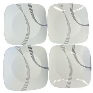 Corelle Set of 4 Square Urban Arc 10-1/4-Inch Square Dinner Plates